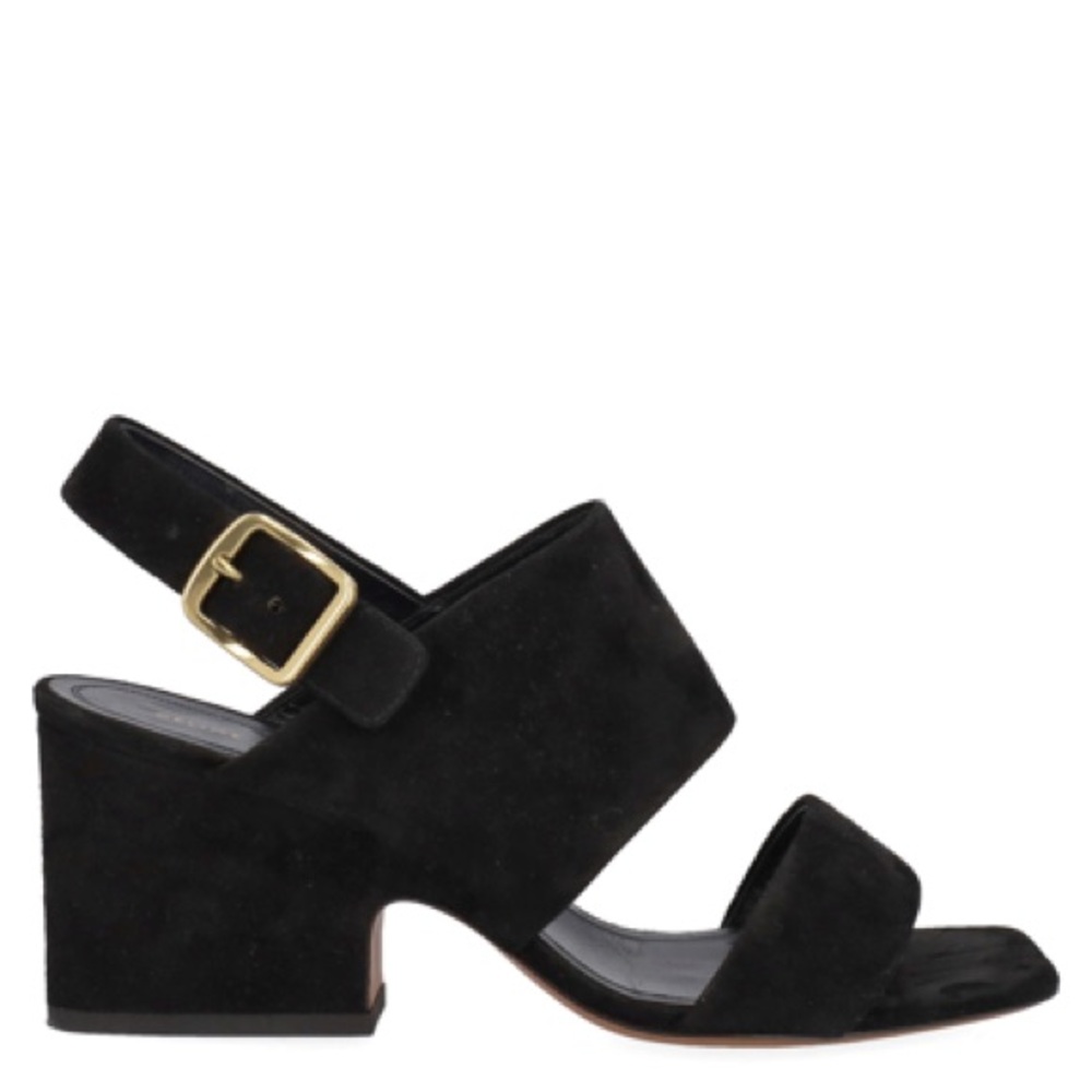 New Celine Black Suede Sandals, Block Heel, classic stealth wealth 37, 7, 6.5
